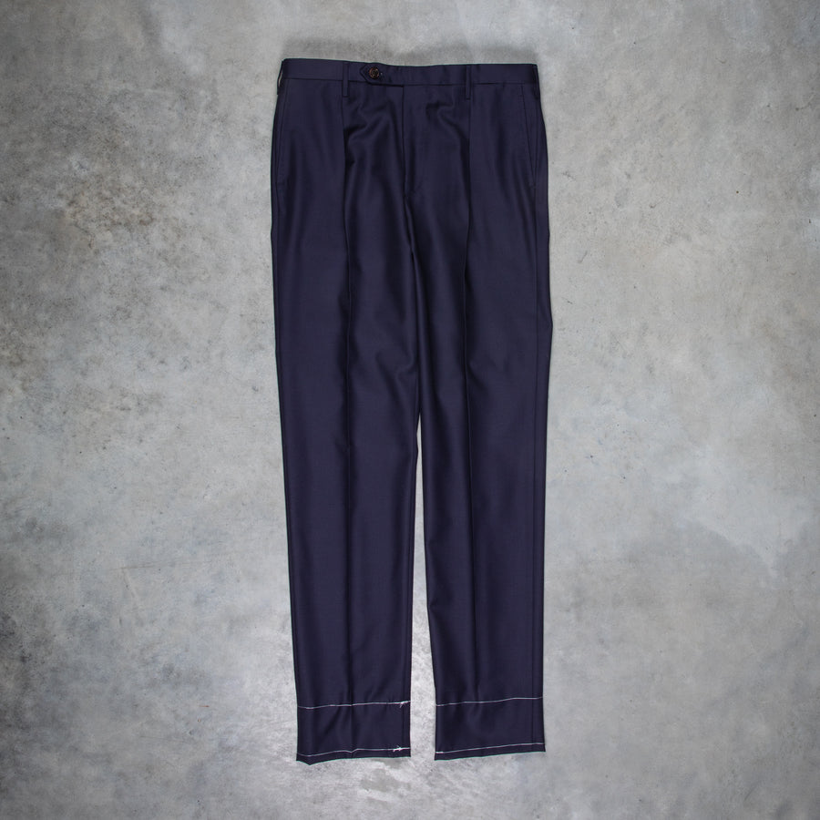 Rota Pantaloni High Rise Regular Fit Wool Gabardine navy blue