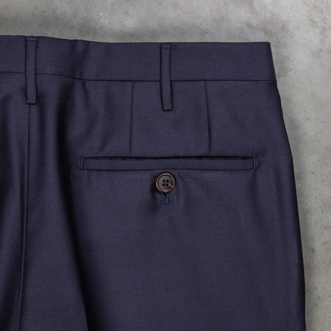 Rota Pantaloni High Rise Regular Fit Wool Gabardine navy blue