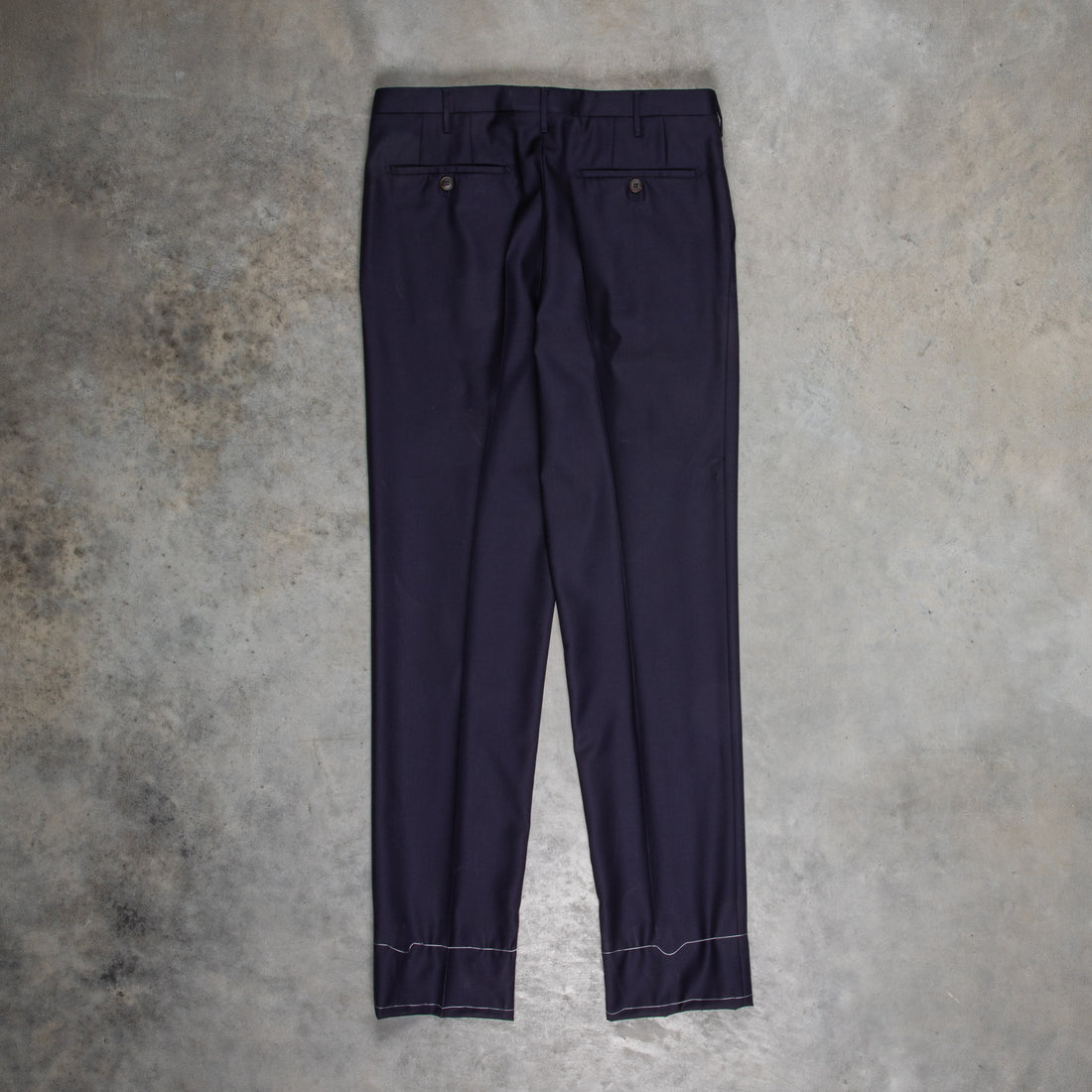 Rota Pantaloni High Rise Regular Fit Wool Gabardine navy blue