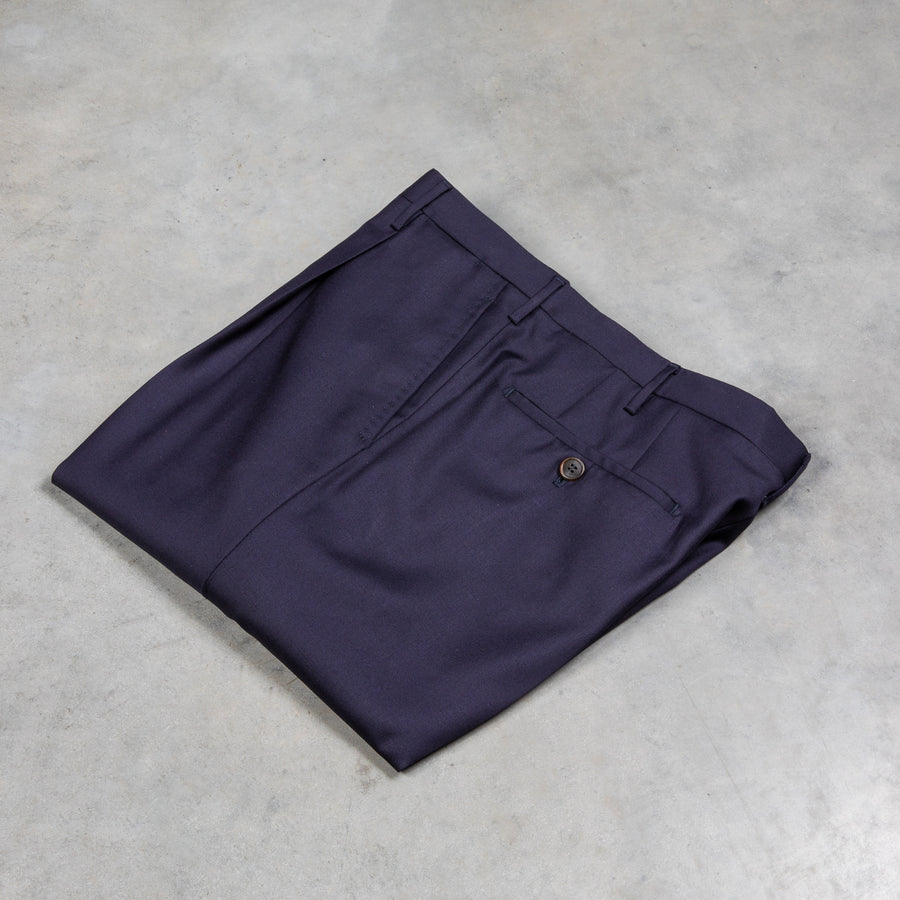 Rota Pantaloni High Rise Regular Fit Wool Gabardine navy blue