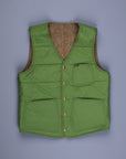 RRL Huntshaw Vest Reversible Harris Tweed - Sage Tafetta