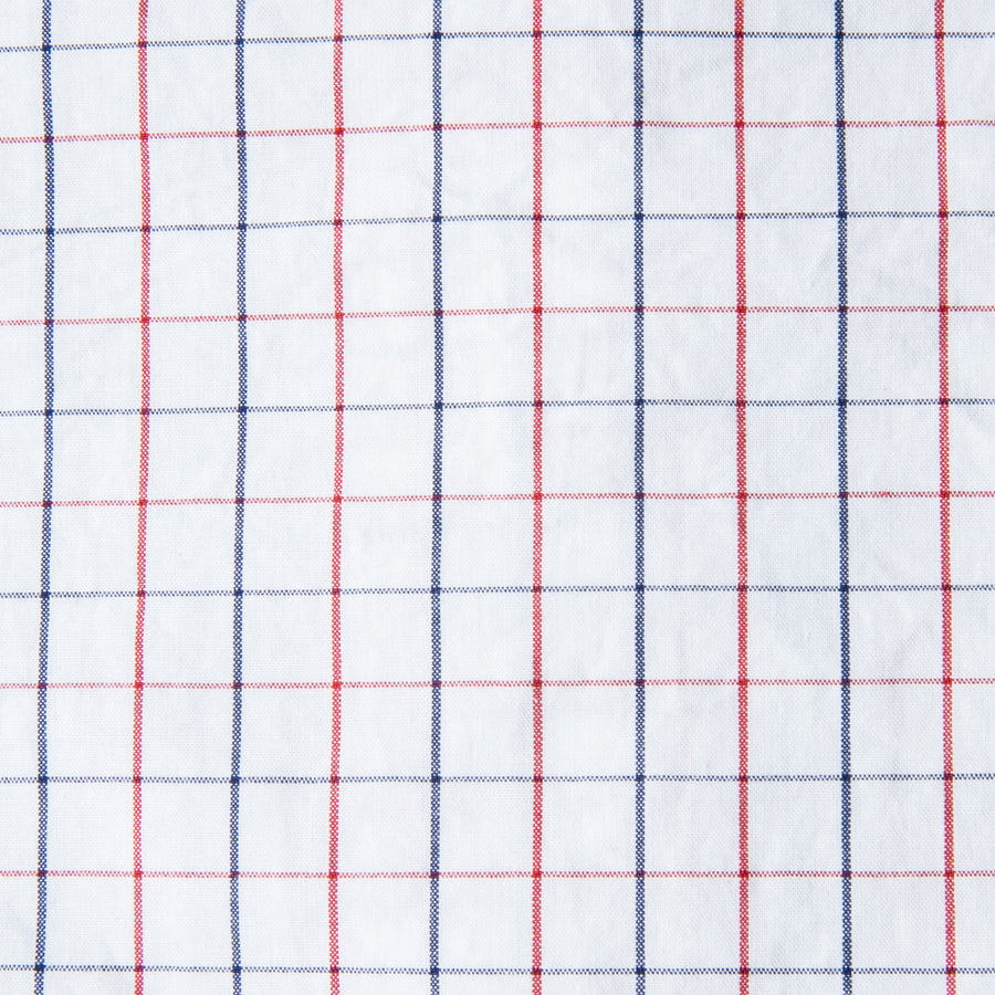 Gitman Vintage x Frans Boone Japanese woven Tattersal Red and Navy