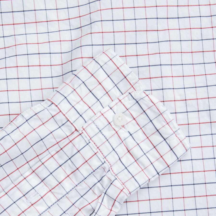 Gitman Vintage x Frans Boone Japanese woven Tattersal Red and Navy
