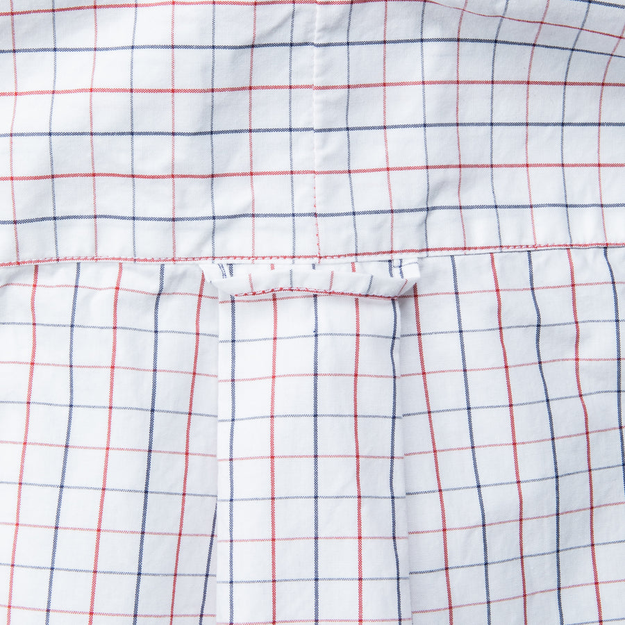 Gitman Vintage x Frans Boone Japanese woven Tattersal Red and Navy