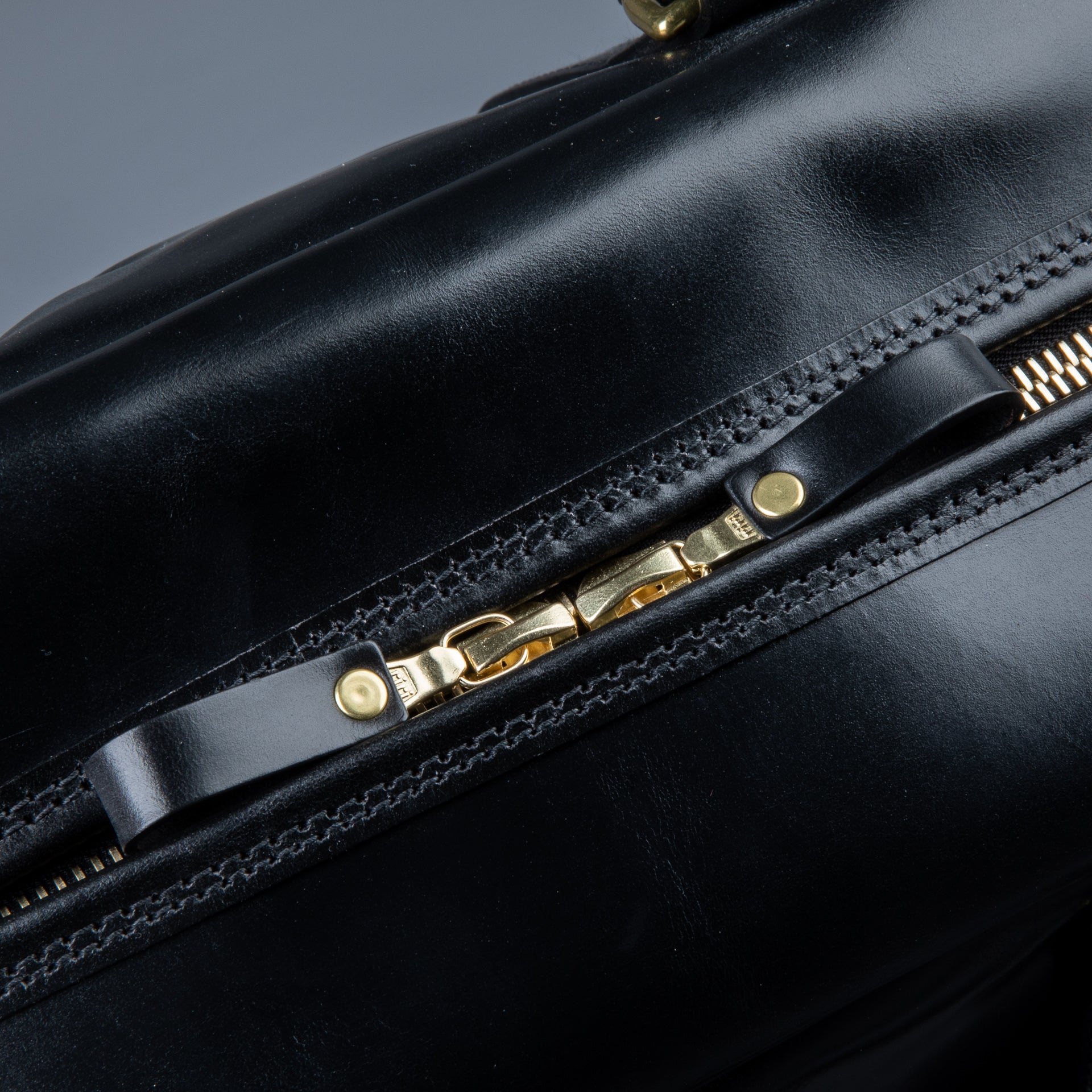 Croots Bridle Leather Traveller Black Bag