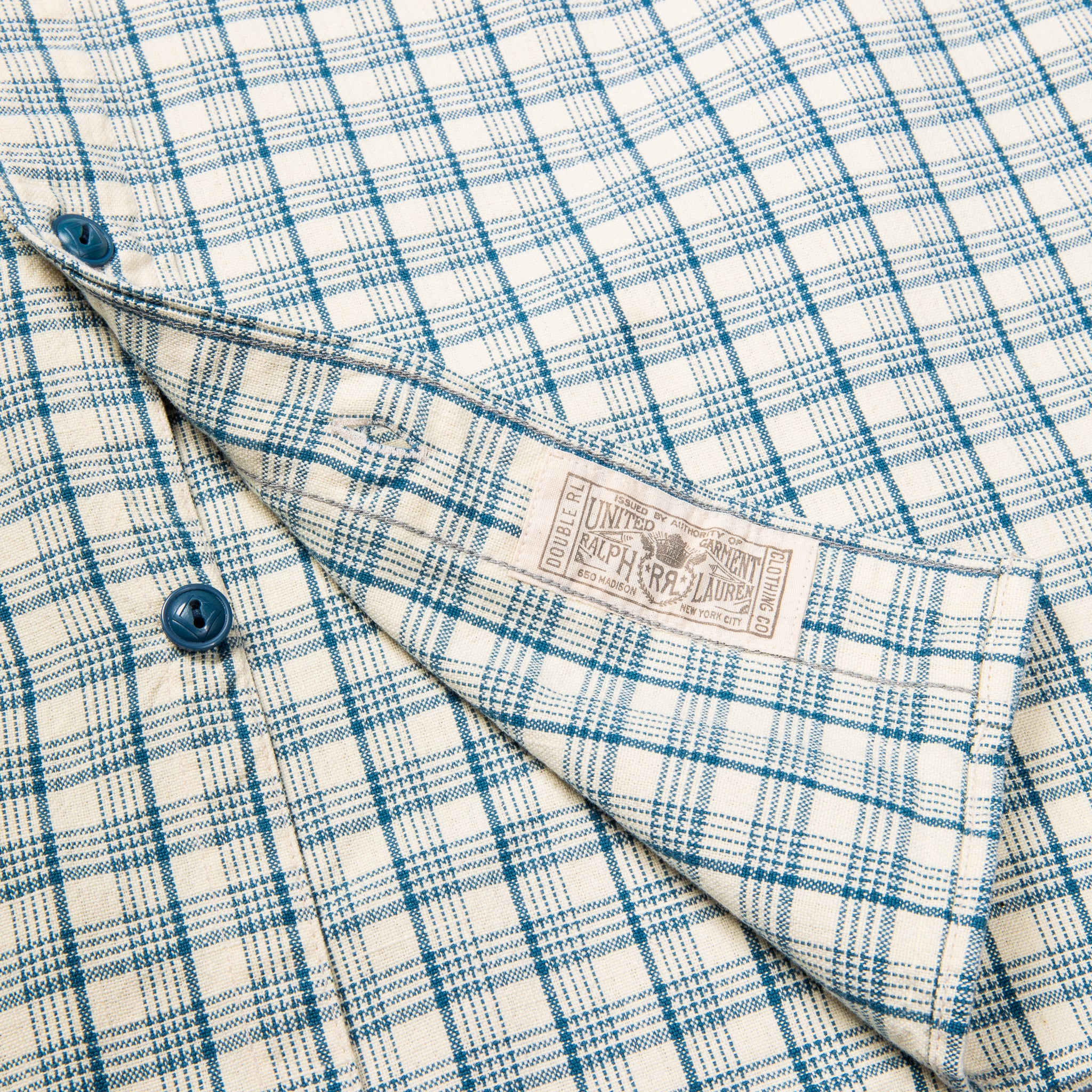 RRL Alaska Sport Shirt RL-598 Cream Blue