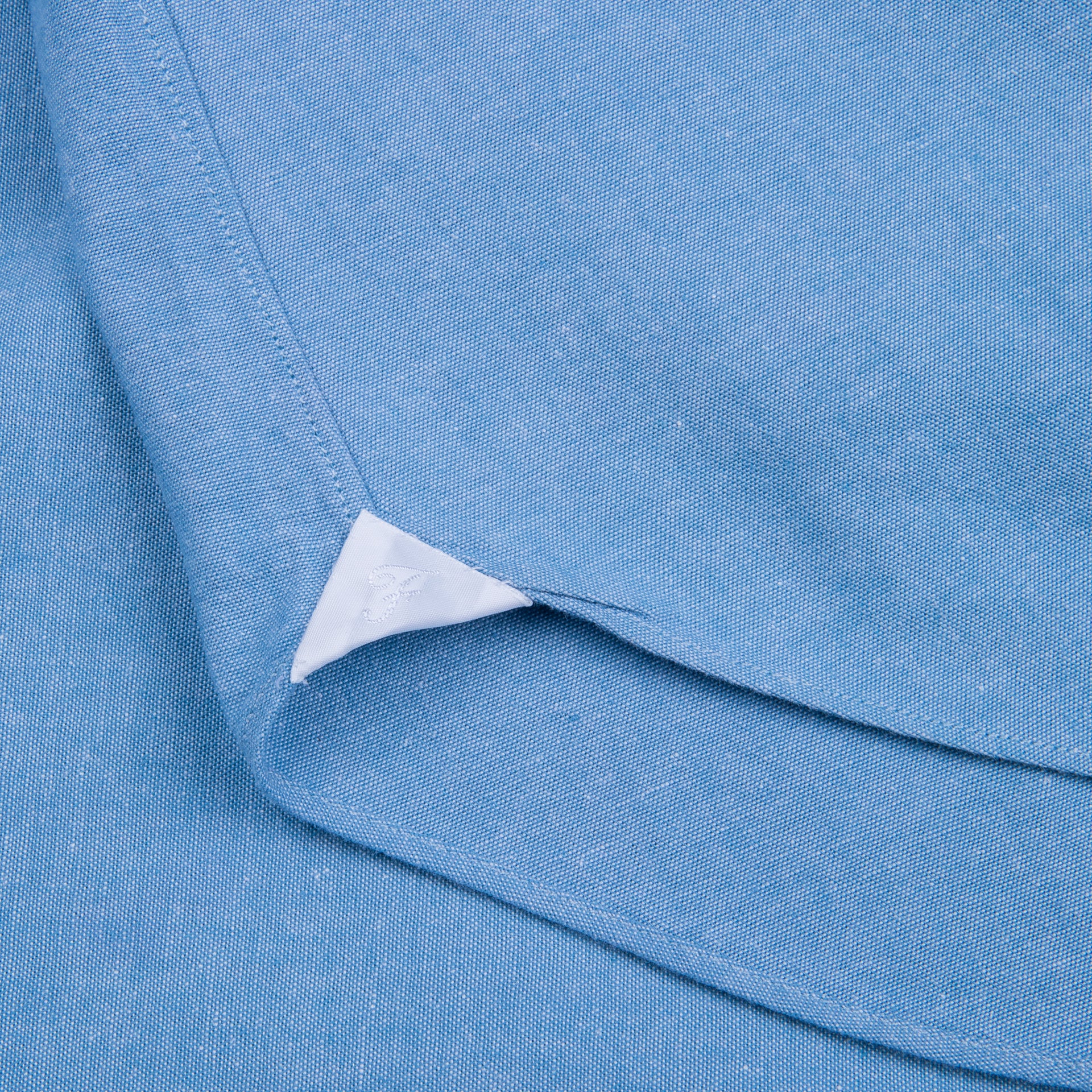Finamore Gaeta Fit Collo Sergio Chambray Blu Chiaro