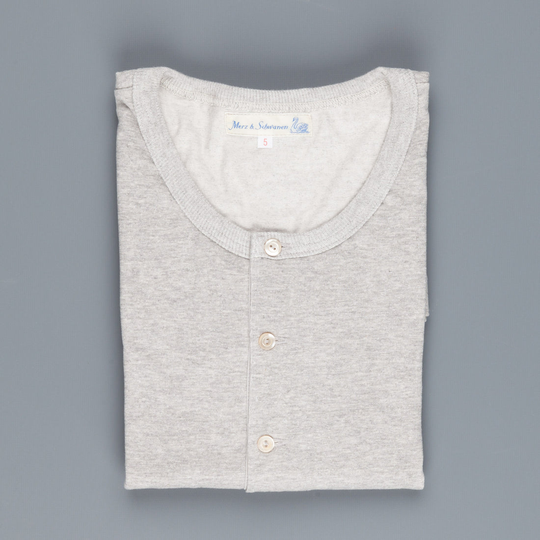 Merz B. Schwanen 206 button facing shirt 1/1 sleeve grey melange