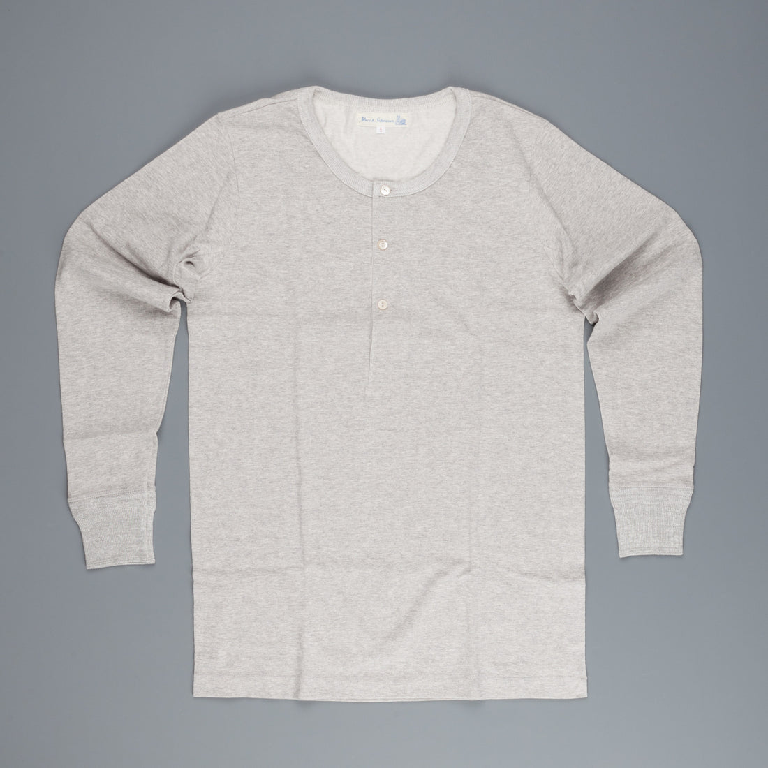 Merz B. Schwanen 206 button facing shirt 1/1 sleeve grey melange