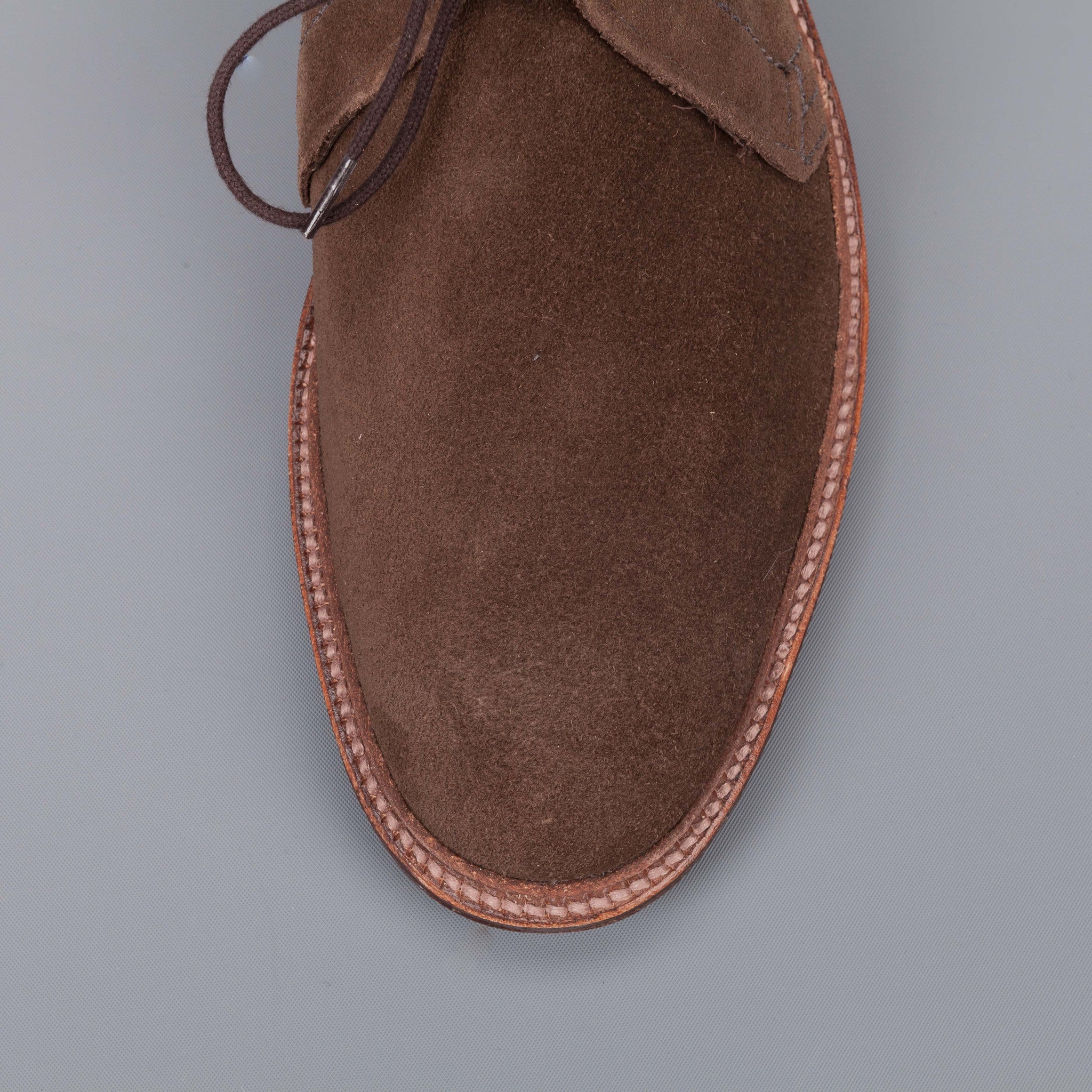 Alden chukka in unlined dark brown suede