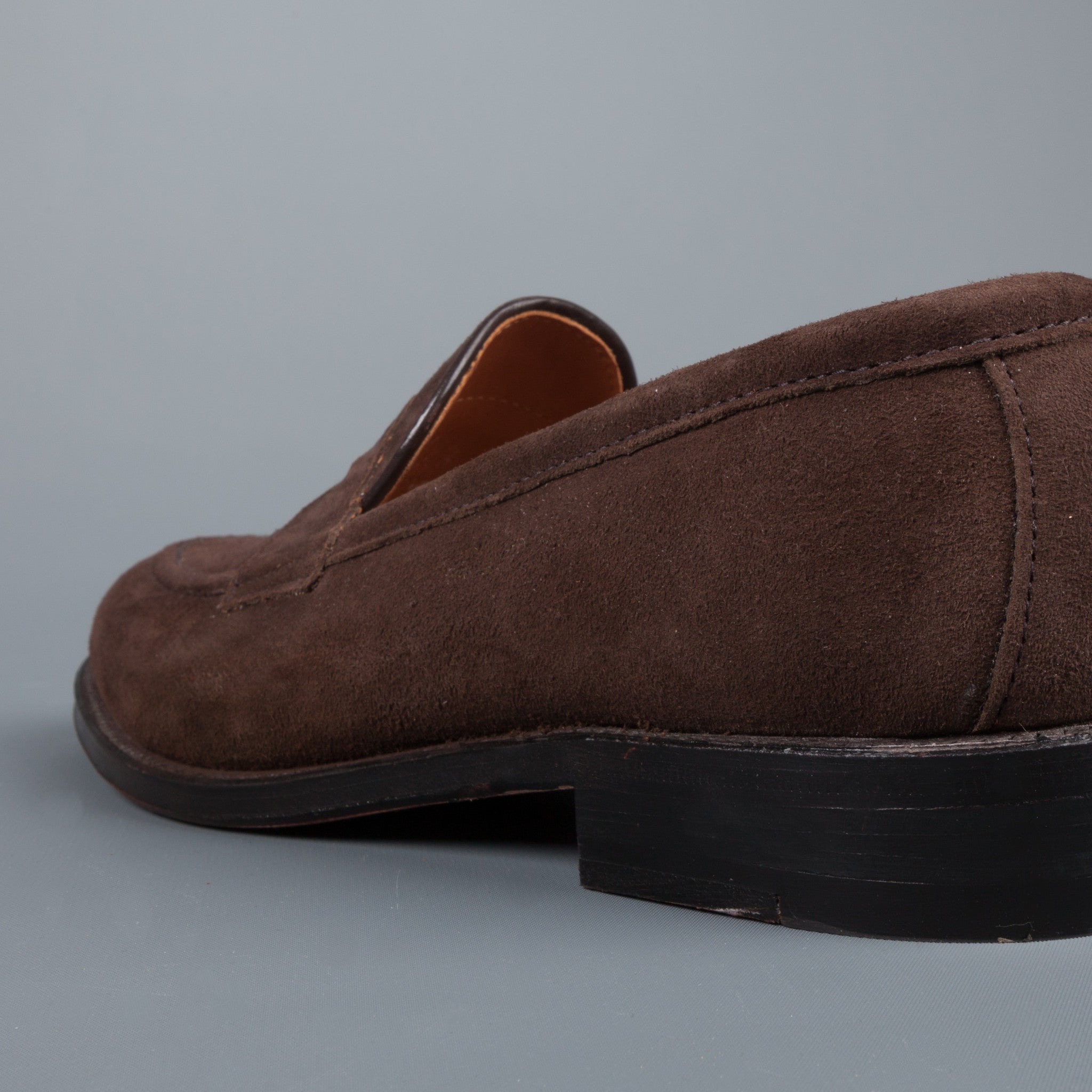 Alden Mocha kid suede loafer on flex sole