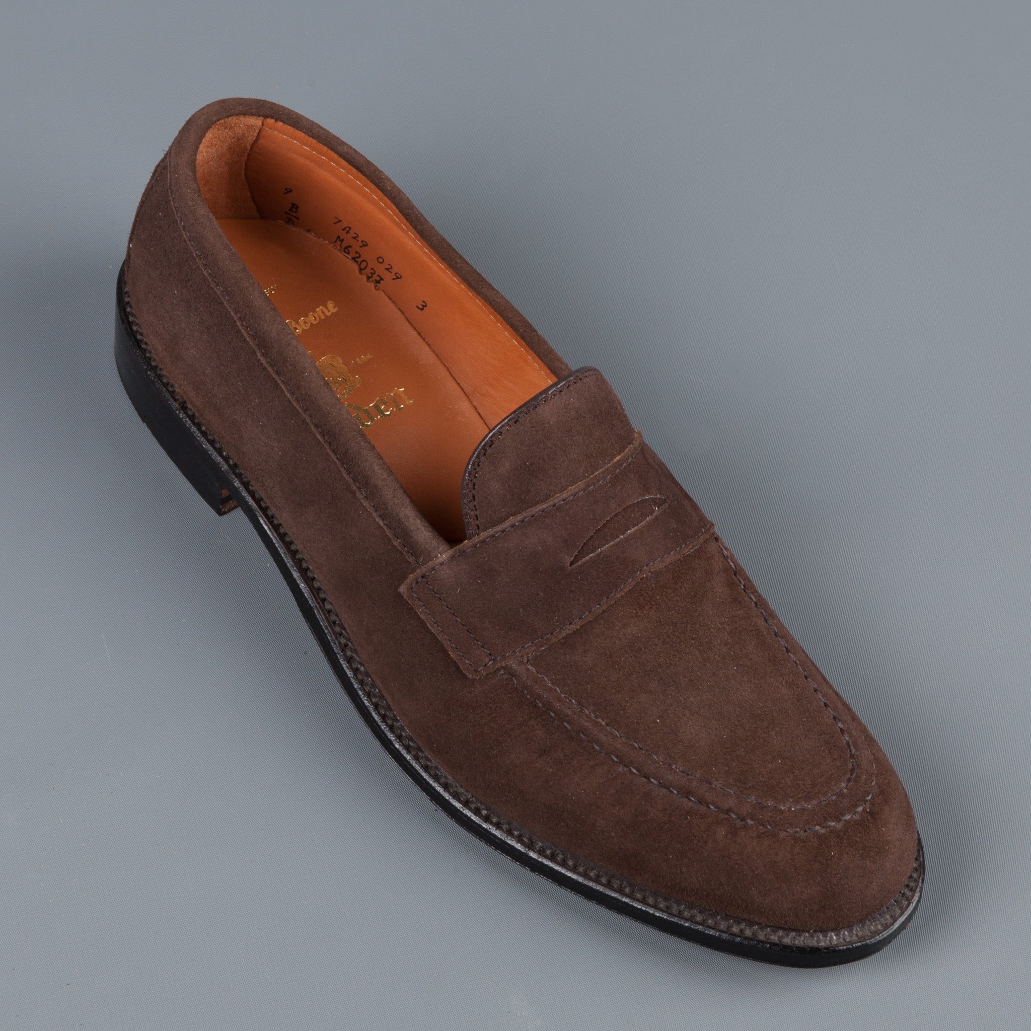 Alden Mocha kid suede loafer on flex sole