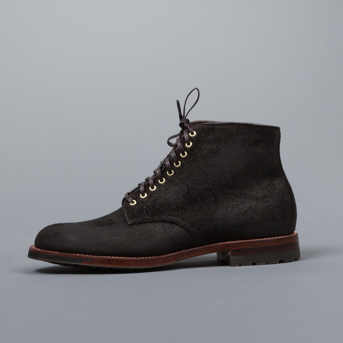Alden x Frans Boone 379x boots in waxed earth reverse chamois