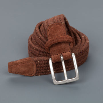 Anderson's intrecciato stretch belt donegal rust