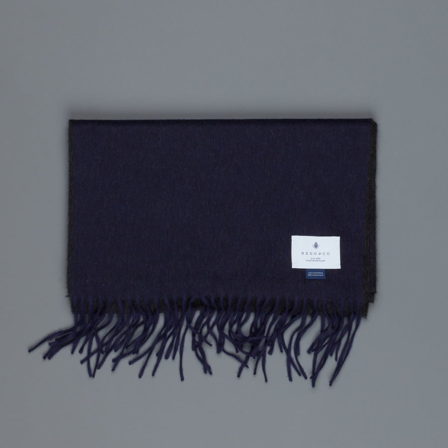 Alex Begg Arran scarf 100% cashmere Navy Charcoal