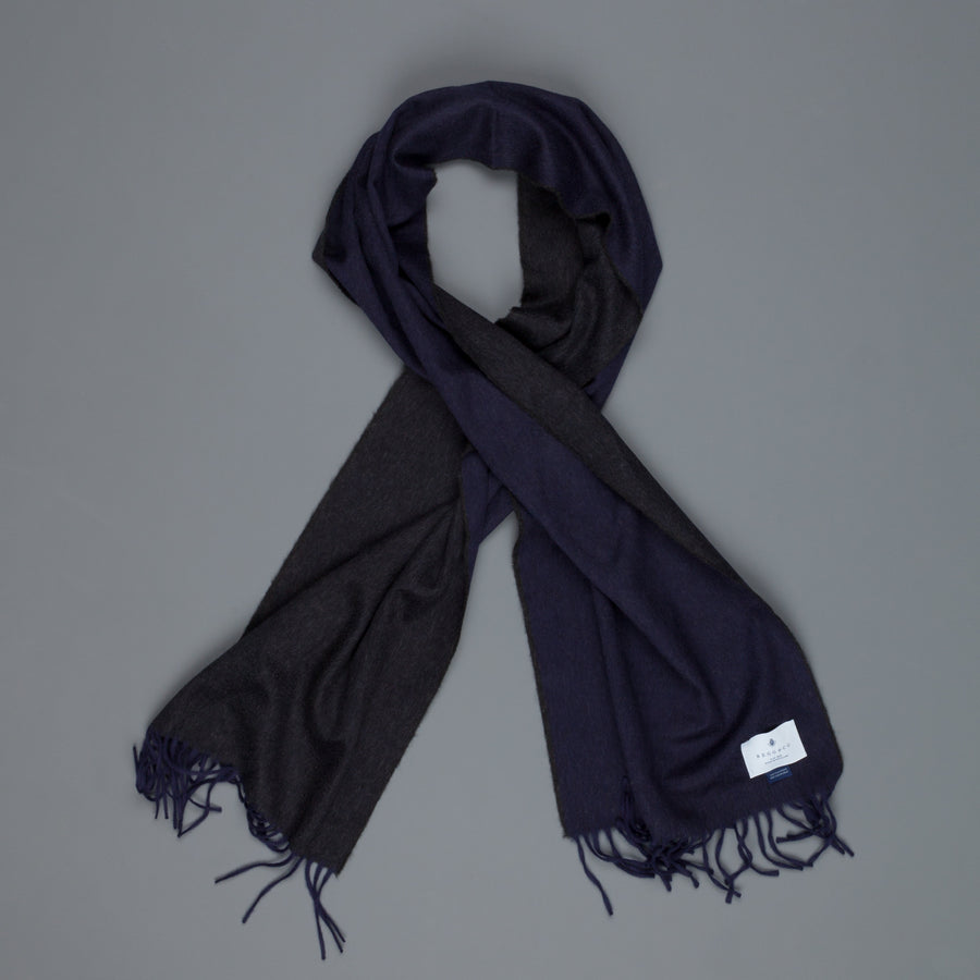 Alex Begg Arran scarf 100% cashmere Navy Charcoal