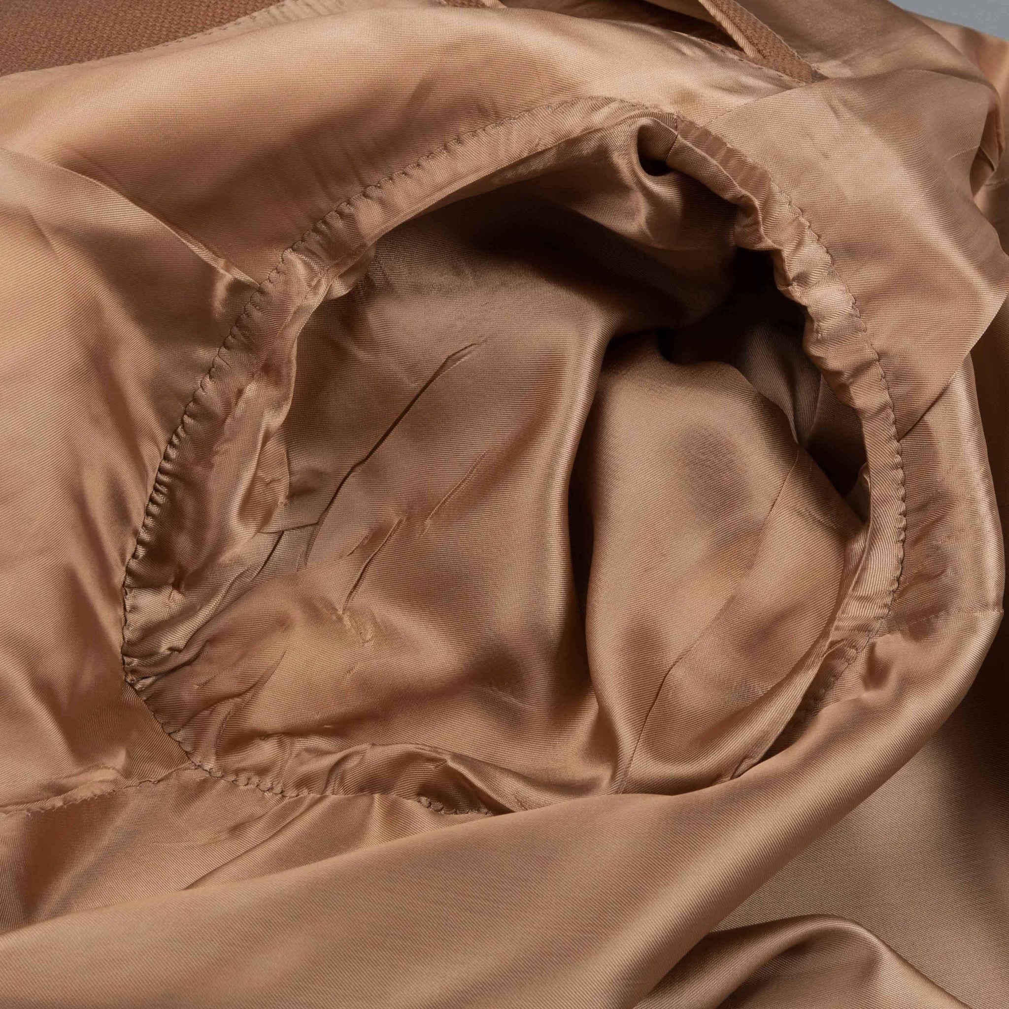 Caruso Nabucco single breasted jacket in camel hopsack wool