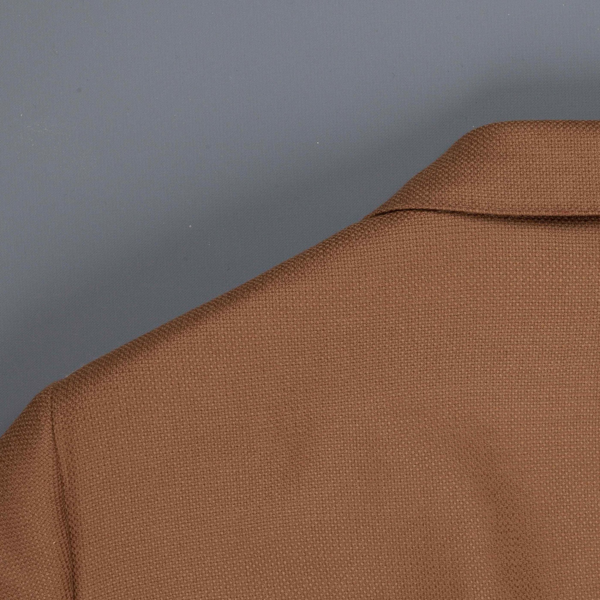 Caruso Nabucco single breasted jacket in camel hopsack wool