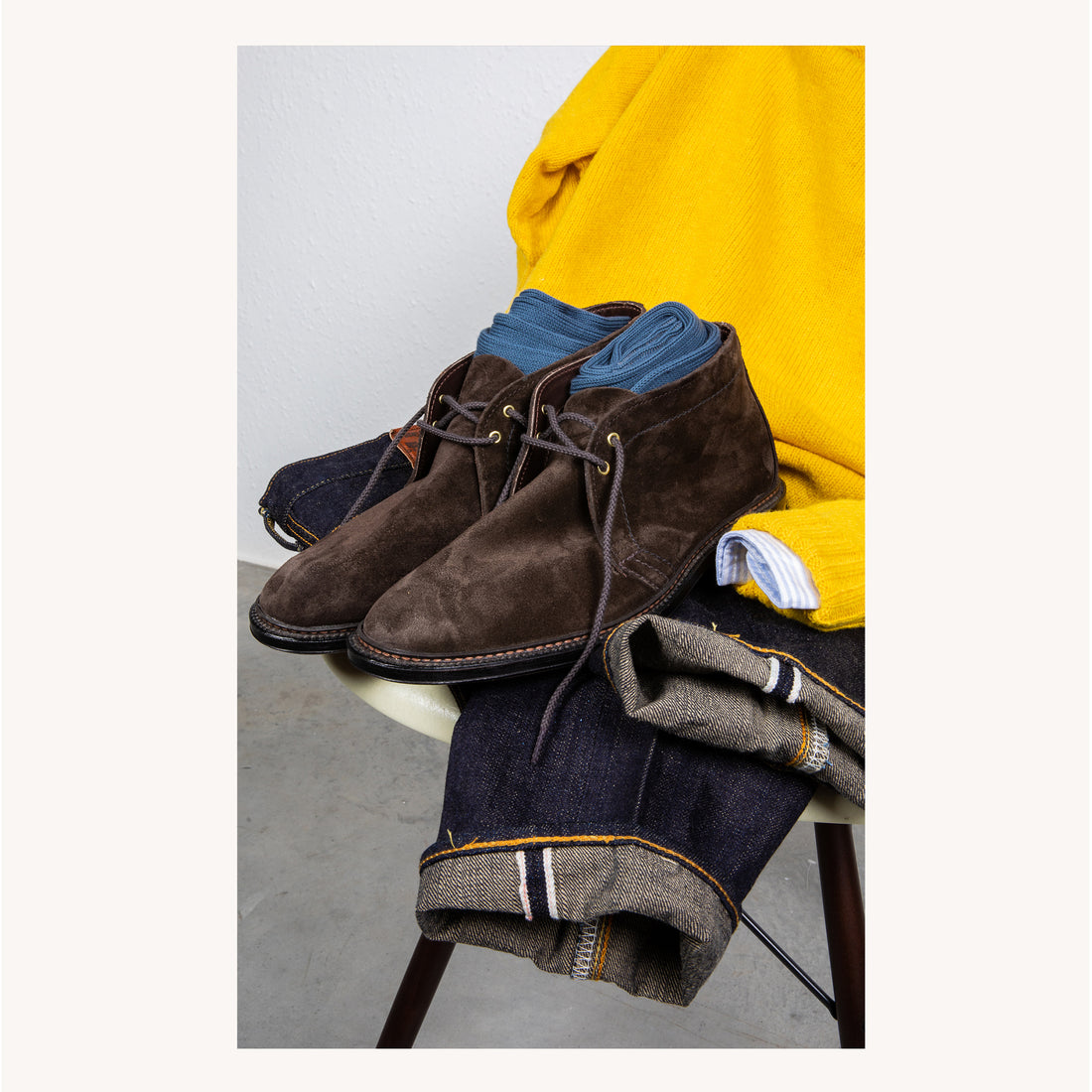 Alden x Frans Boone Chocolate Suede Unlined Chukka