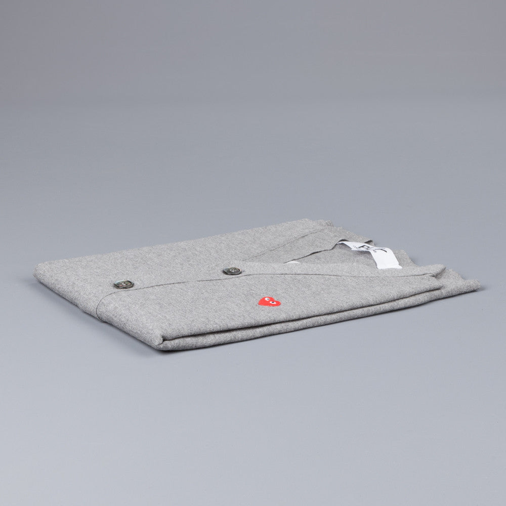 Comme des Garçons PLAY cotton cardigan red heart grey