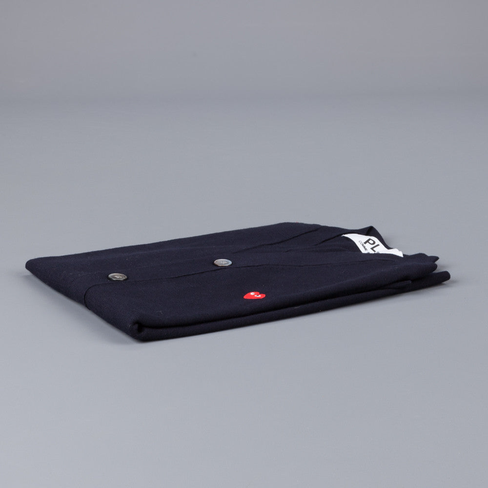 Comme des Garçons PLAY cotton cardigan red heart navy