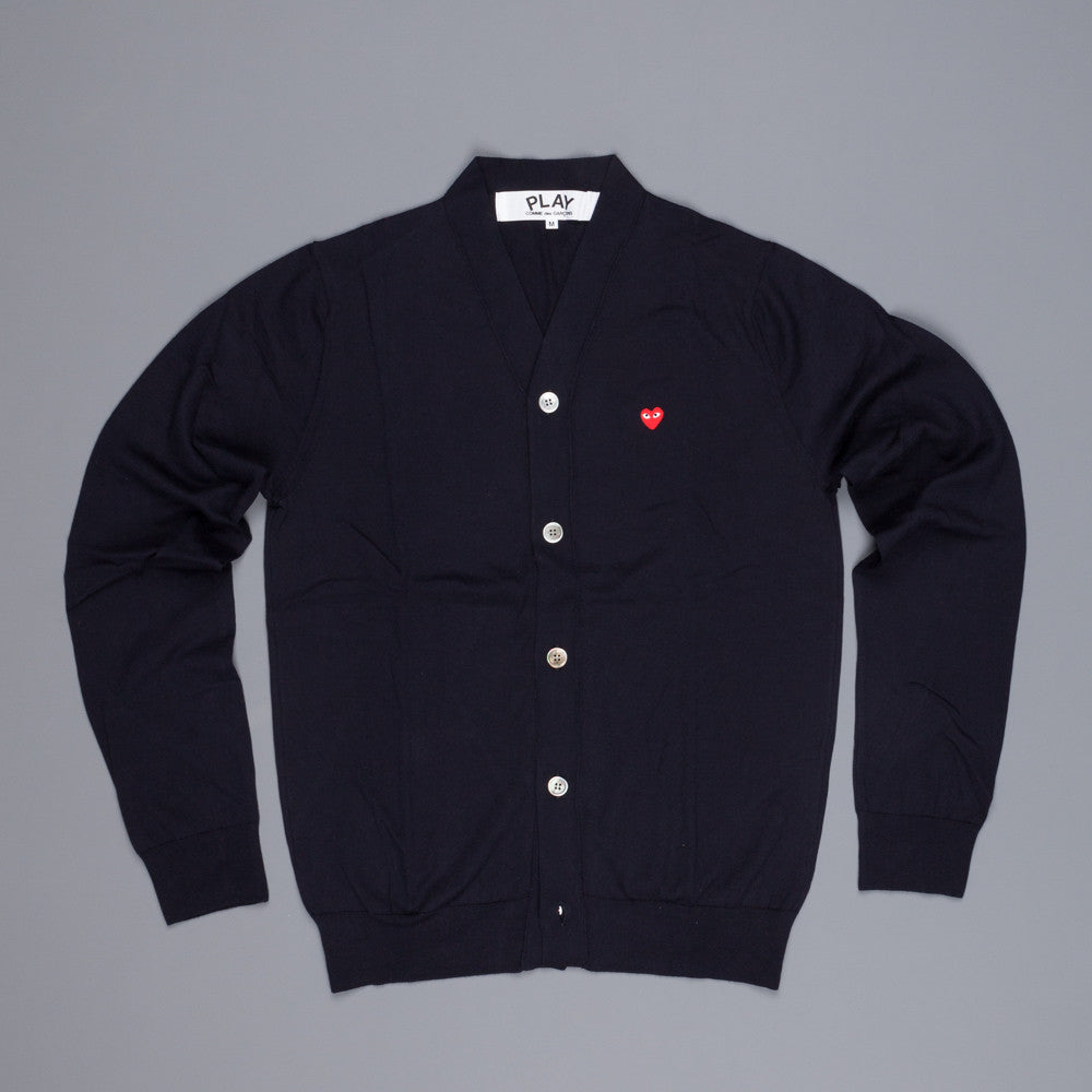Comme des Garçons PLAY cotton cardigan red heart navy