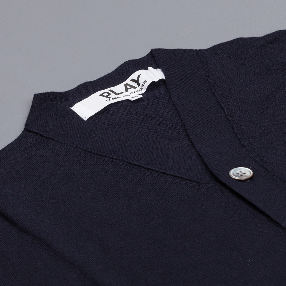 Comme des Garçons PLAY cotton cardigan red heart navy