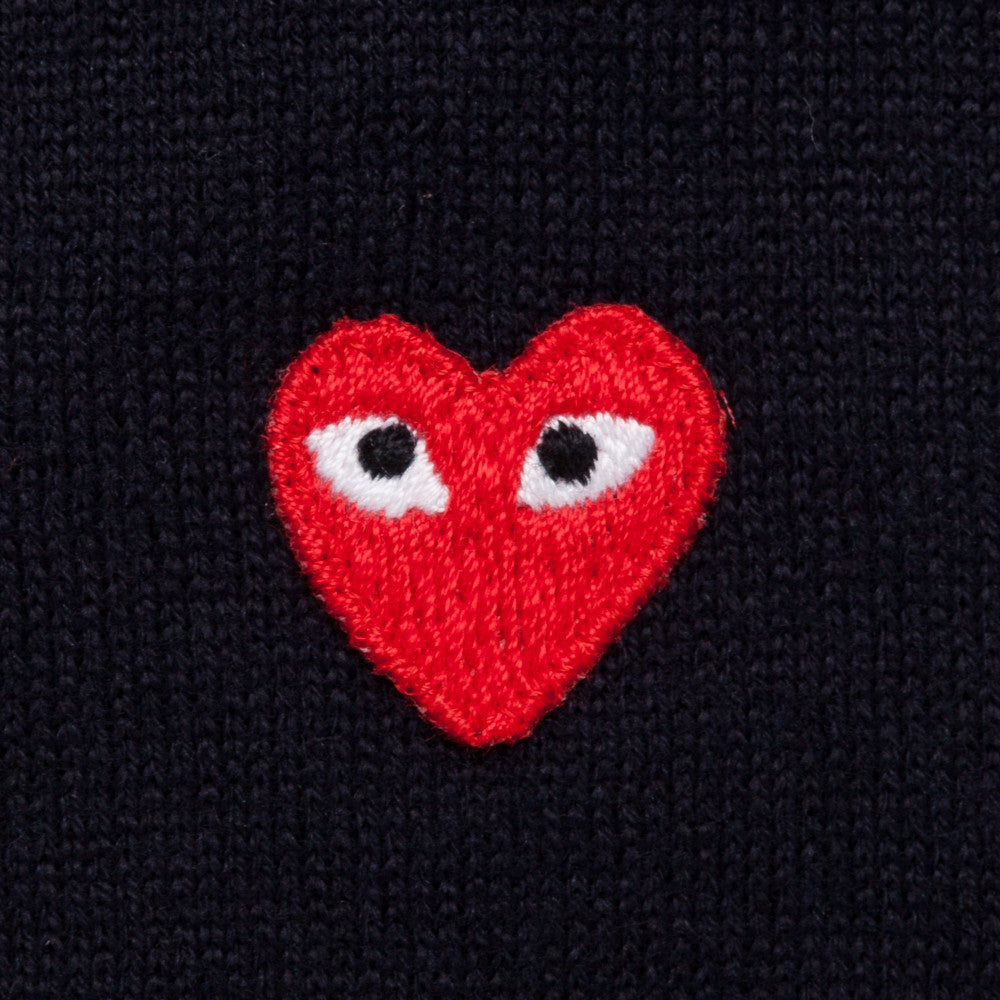 Comme des Garçons PLAY cotton cardigan red heart navy