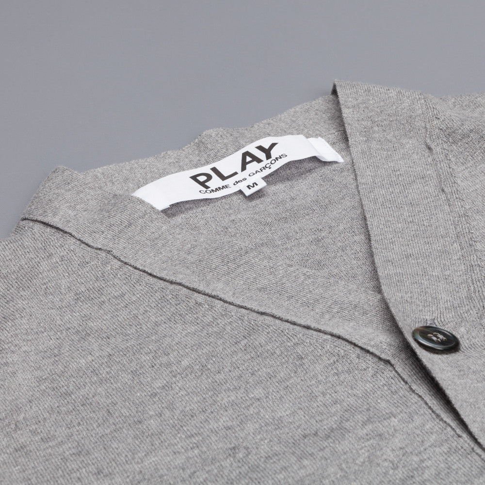 Comme des Garçons PLAY cotton cardigan red heart grey