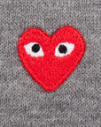 Comme des Garçons PLAY cotton cardigan red heart grey