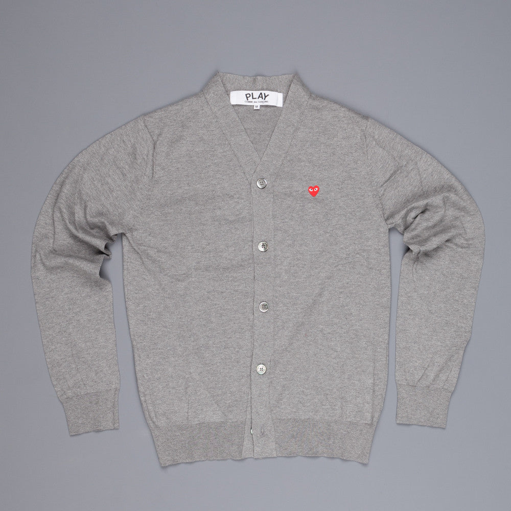 Comme des Garçons PLAY cotton cardigan red heart grey