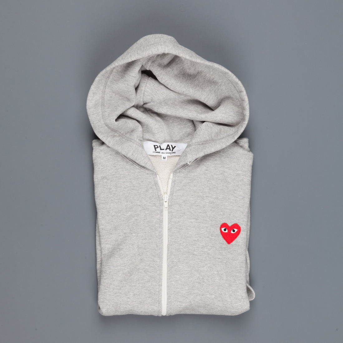 Comme des Garçons PLAY Zip hooded sweatshirt grey