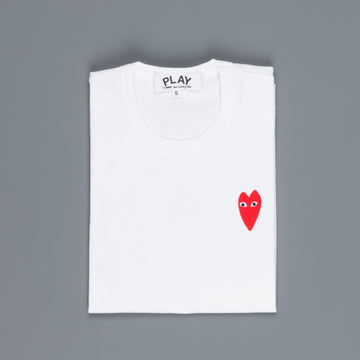 Comme des Garçons PLAY Woman T-shirt Long Red heart White
