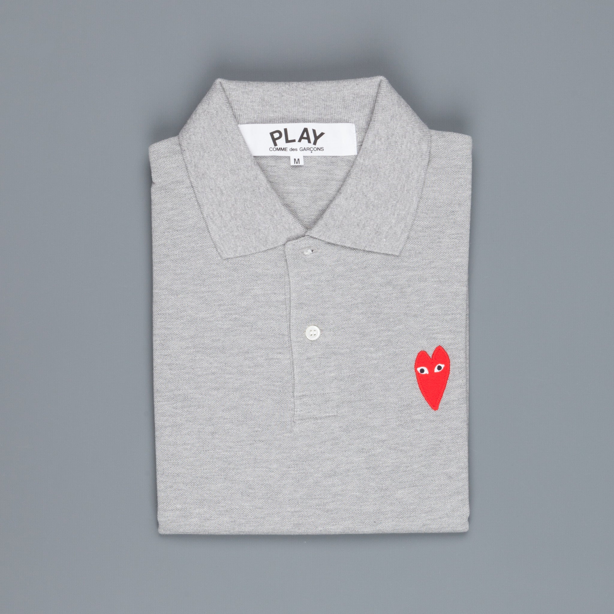 Comme des Garçons PLAY polo shirt long heart grey melange