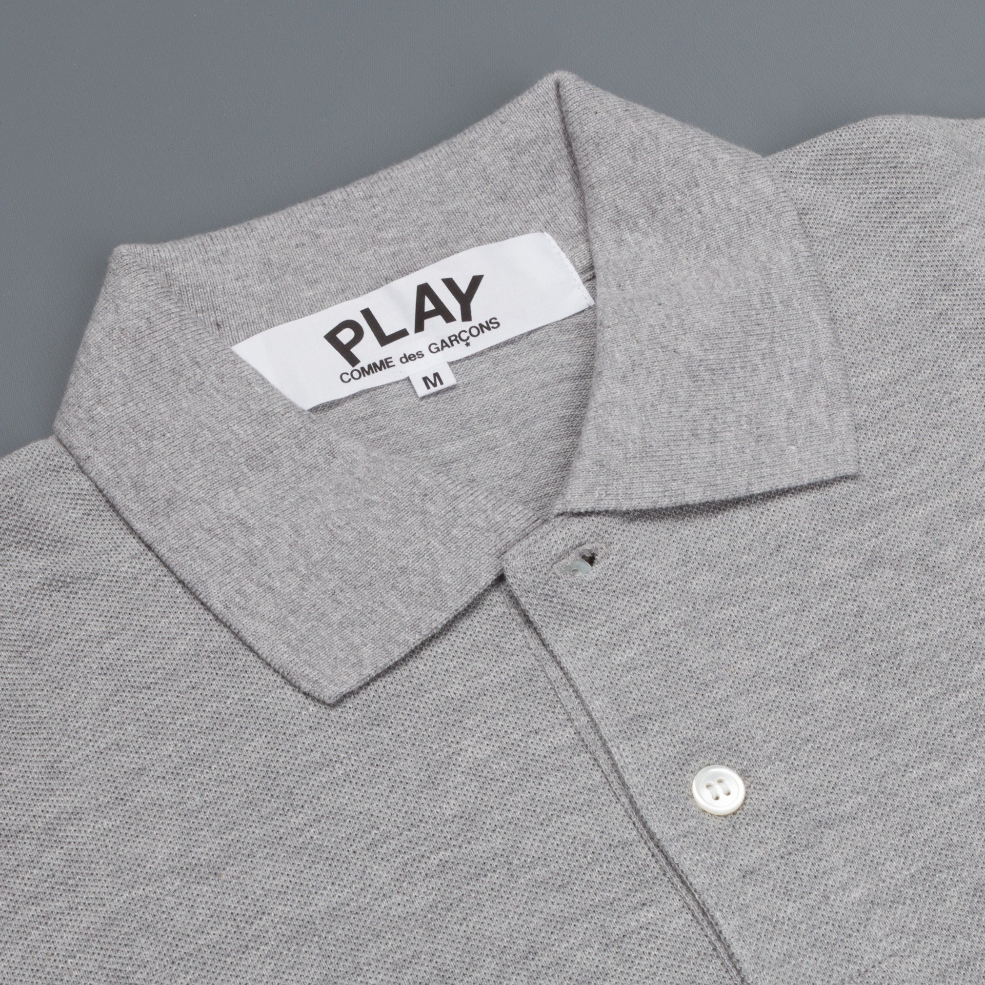 Comme des Garçons PLAY polo shirt long heart grey melange