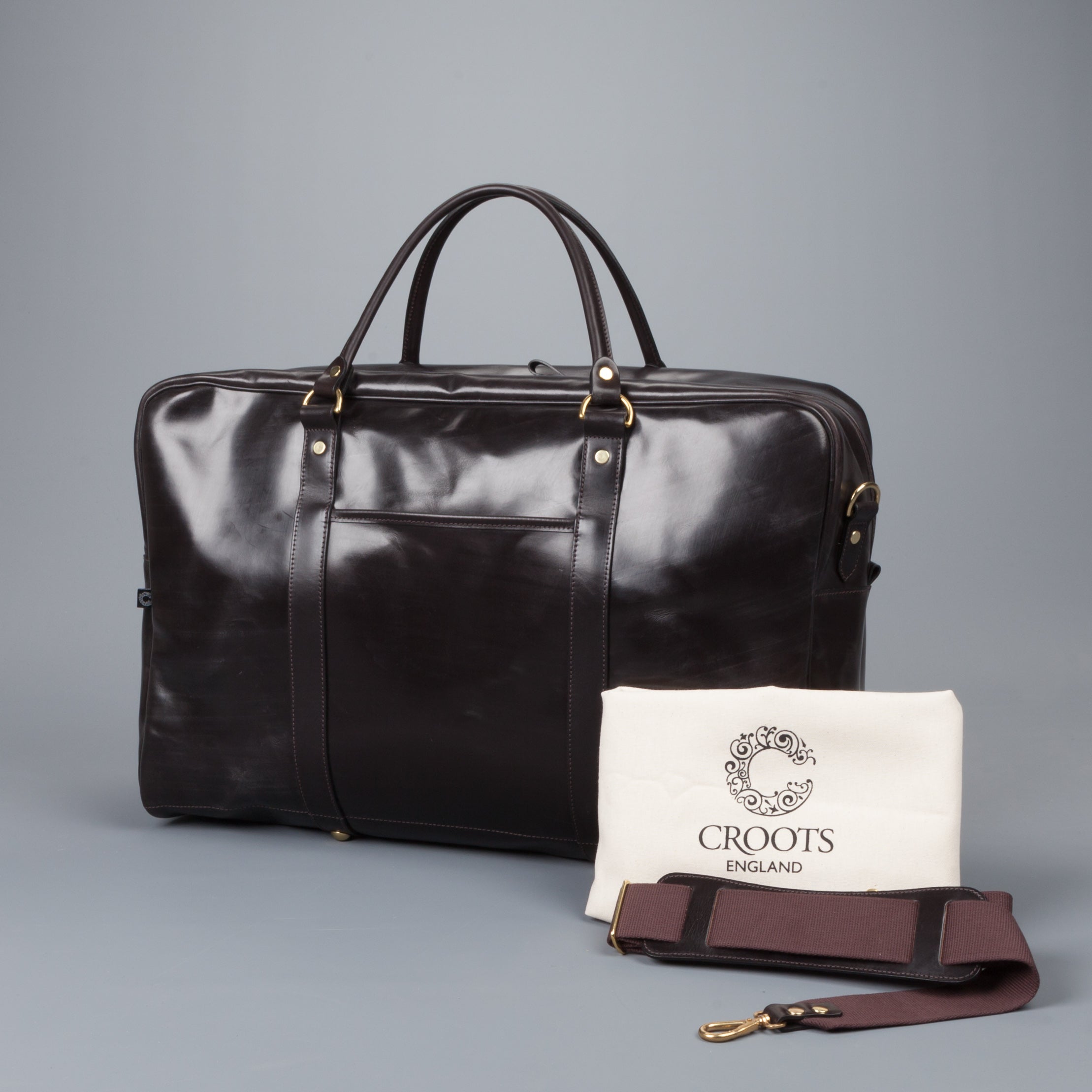 Croots Bridle Leather Holdall Dark Havana - Large