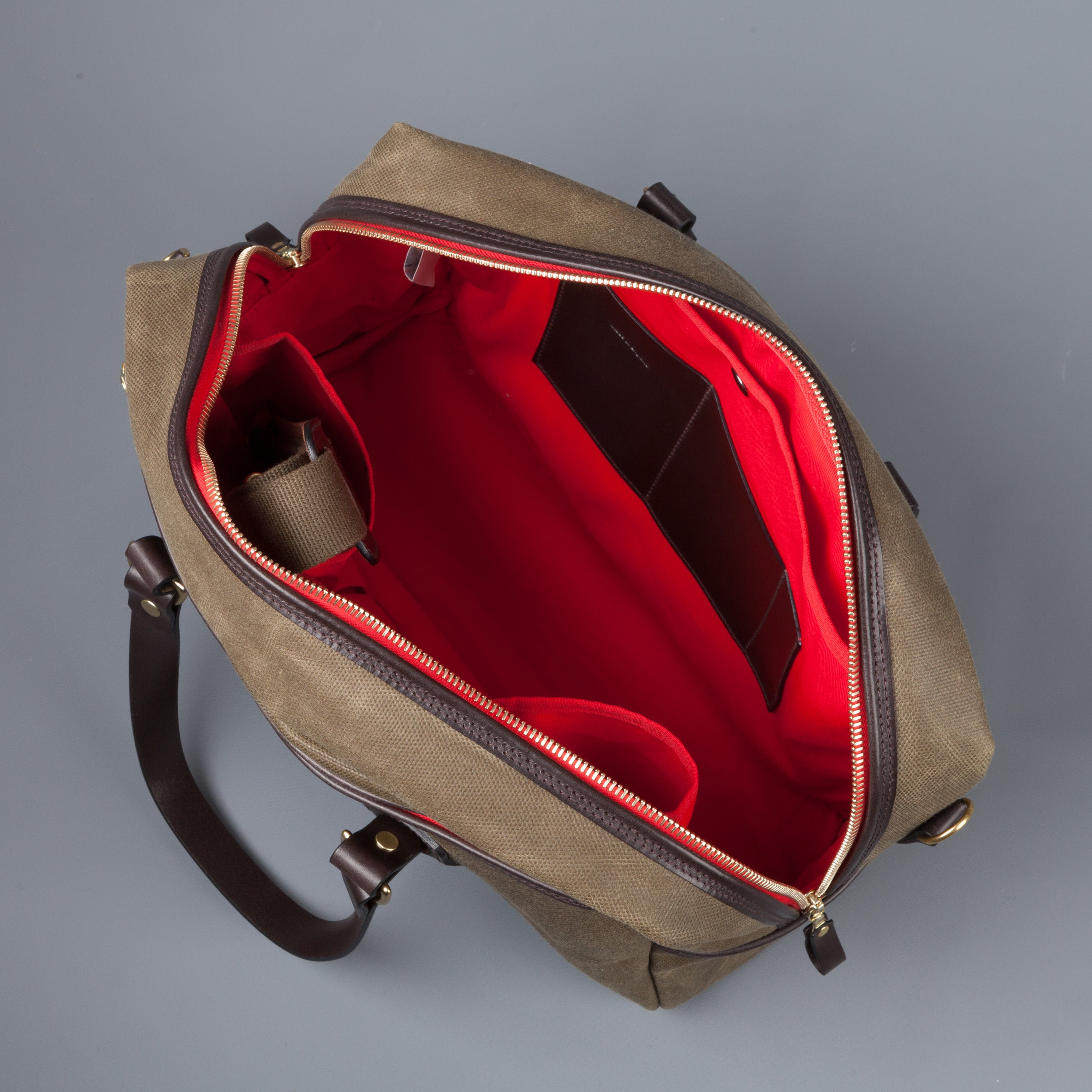 Croots Vintage Waxed Canvas Traveller Bag Olive