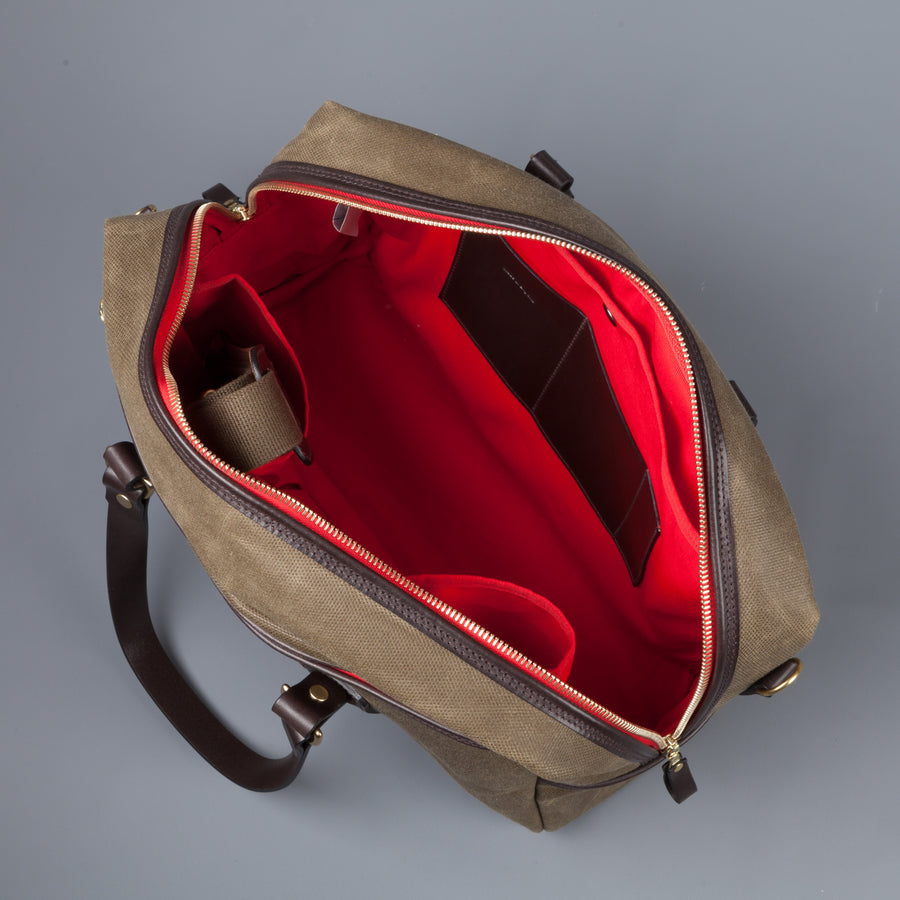 Croots Vintage Waxed Canvas Traveller Bag Olive