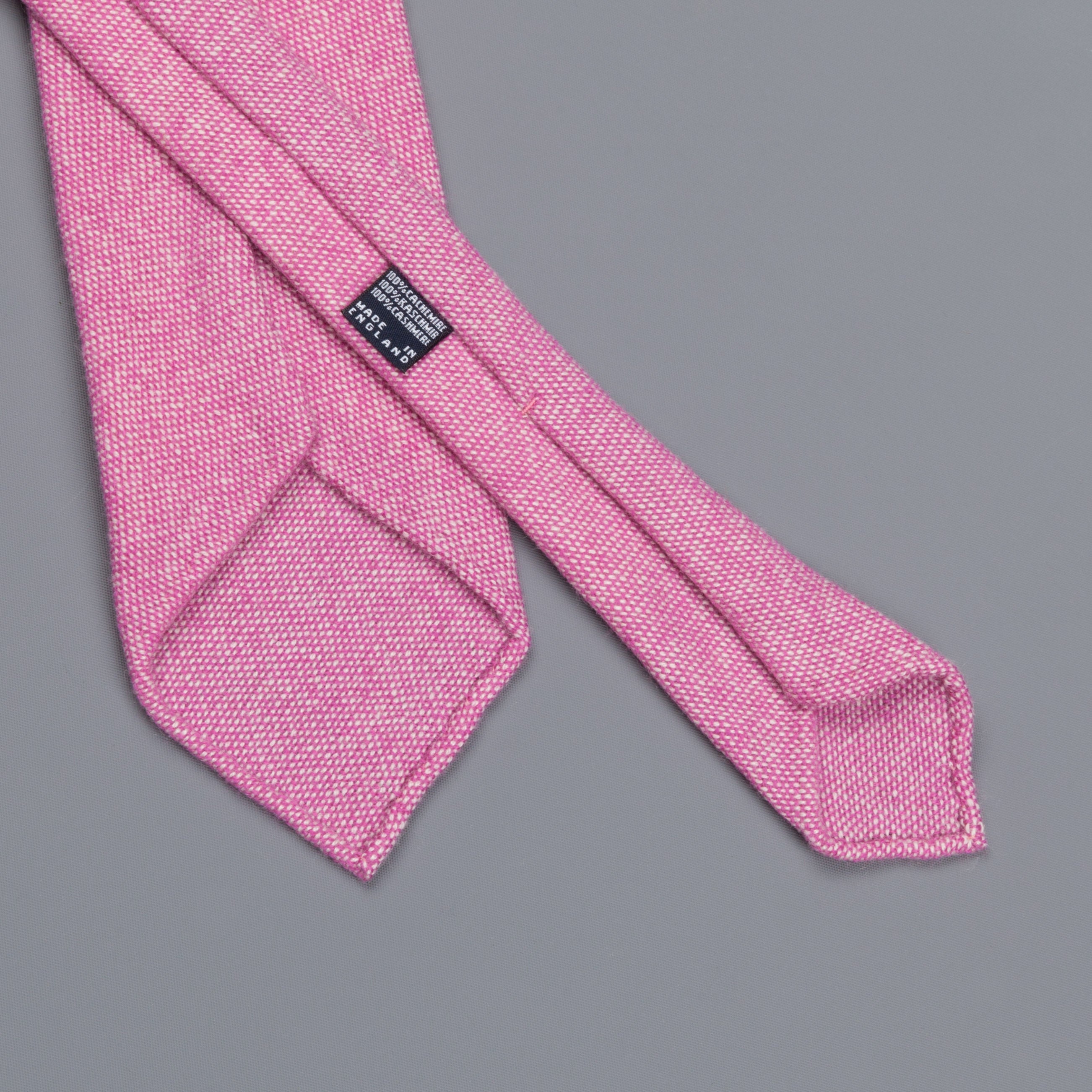 Drake&#39;s Cashmere Tie untipped &amp; Pocket Square Match light pink melange