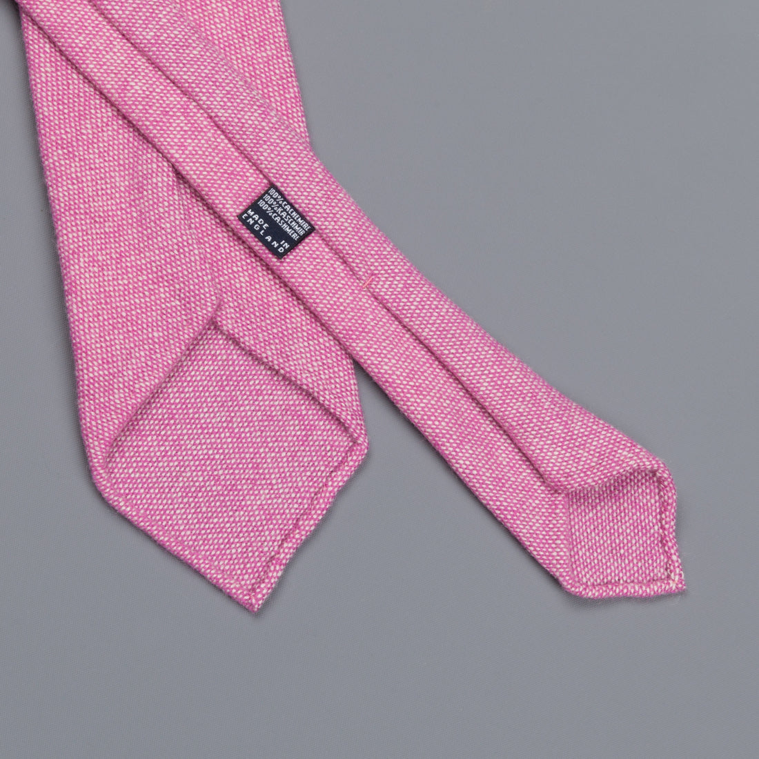 Drake's Cashmere Tie untipped & Pocket Square Match light pink melange
