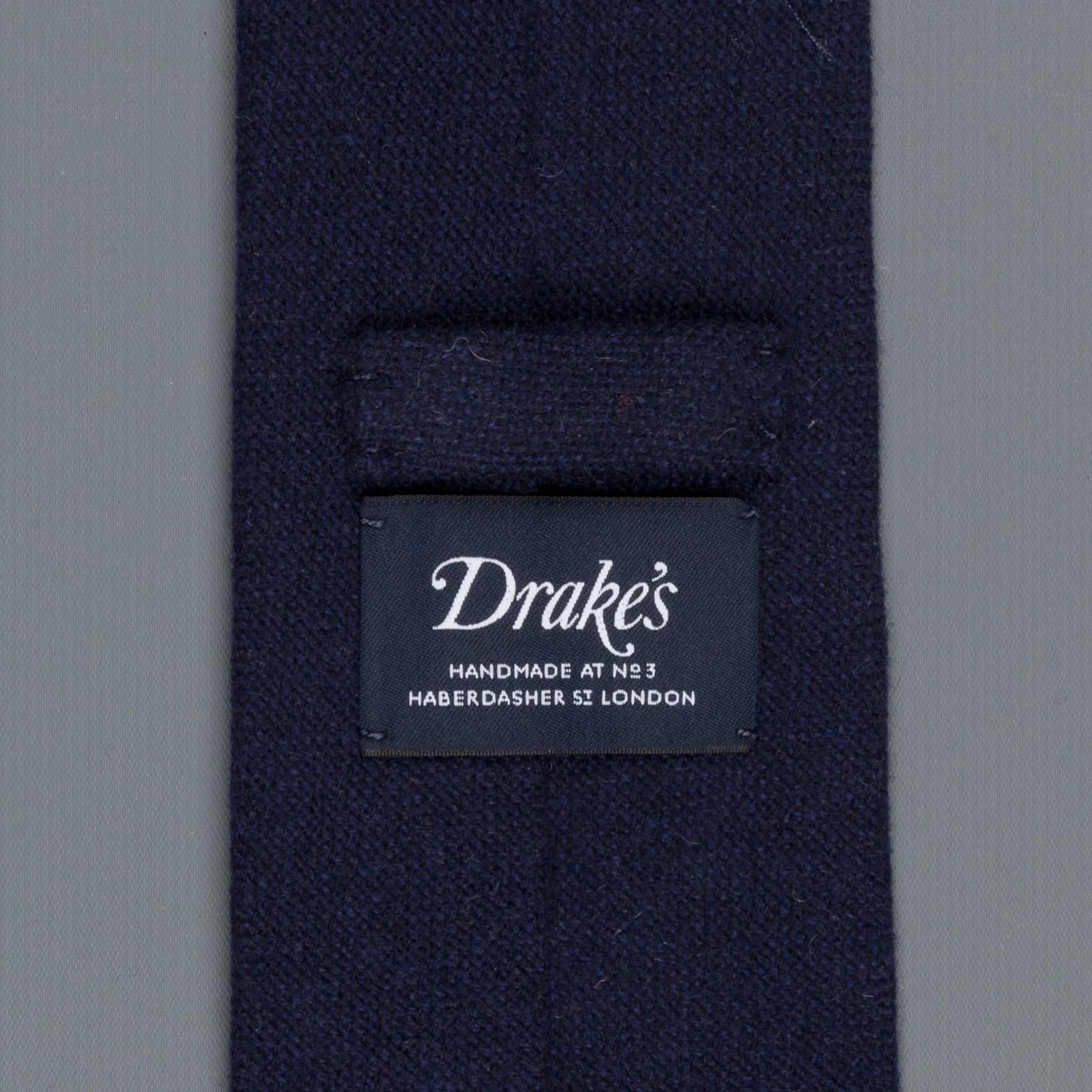 Drakes Cashmere tie untipped navy