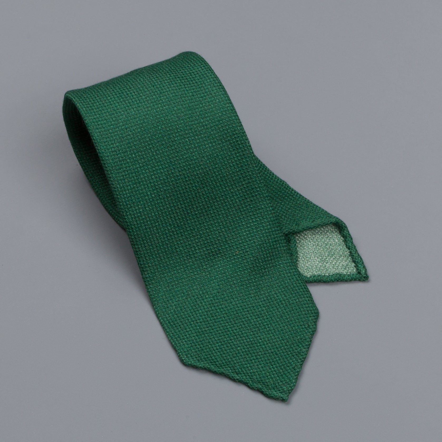 Drake&#39;s untipped tie wool/cashmere/silk blend green