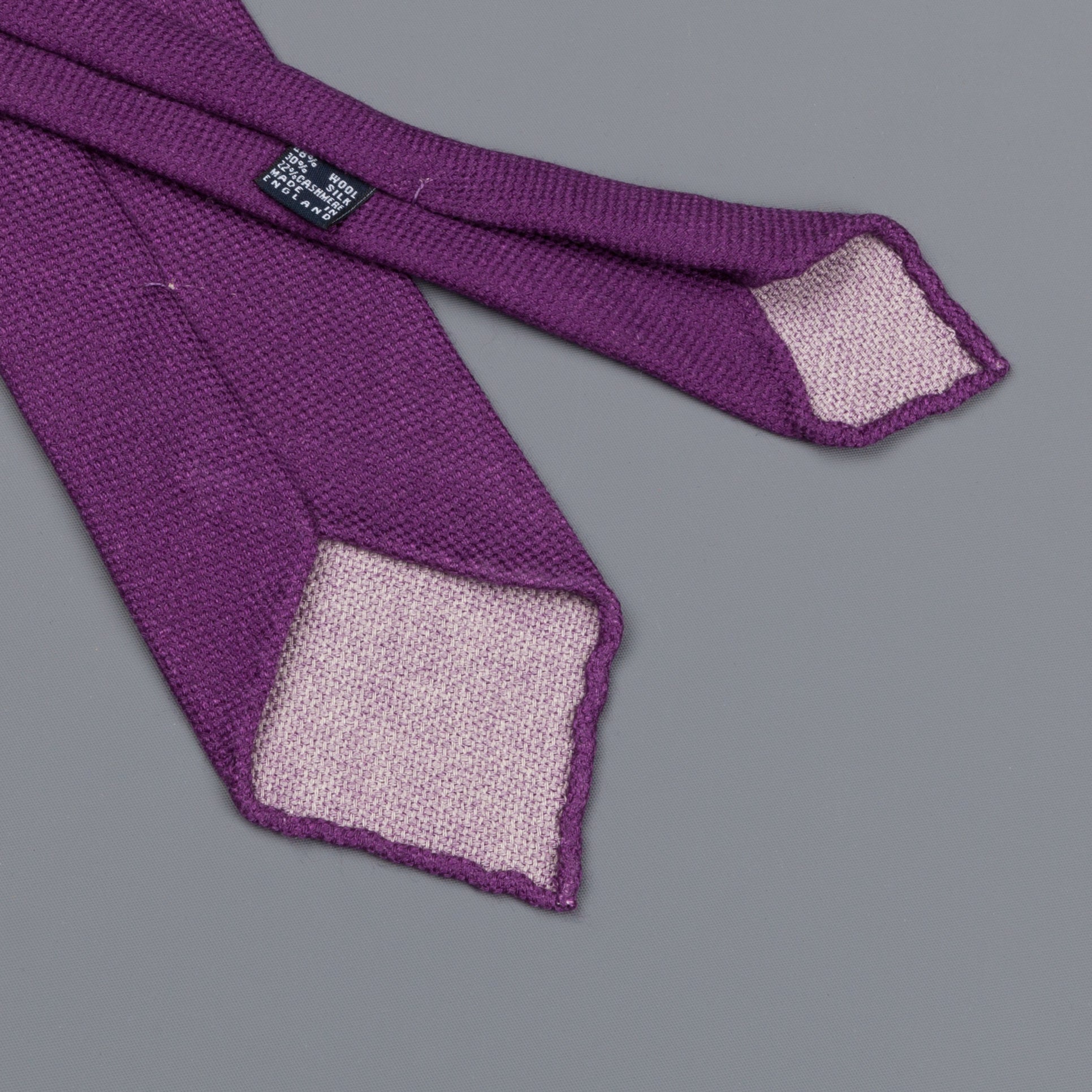 Drake&#39;s untipped tie wool/cashmere/silk blend violet