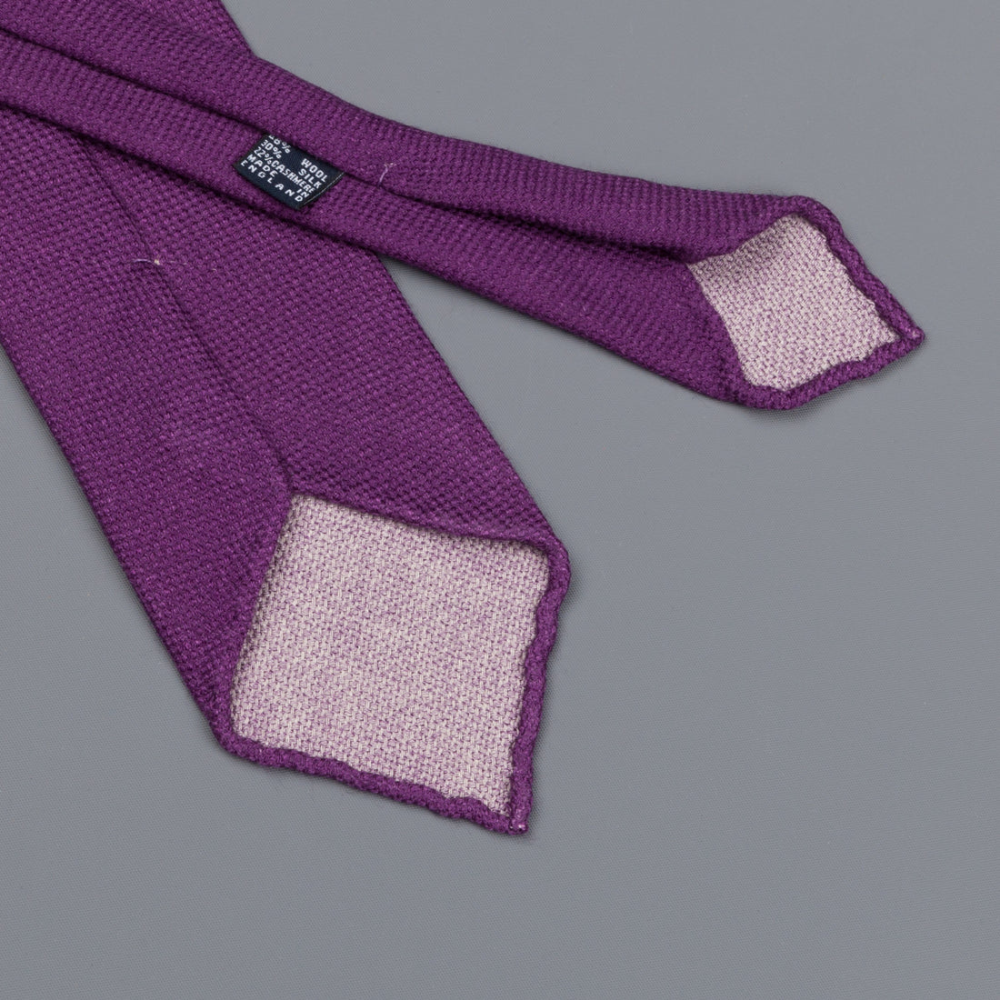 Drake's untipped tie wool/cashmere/silk blend violet