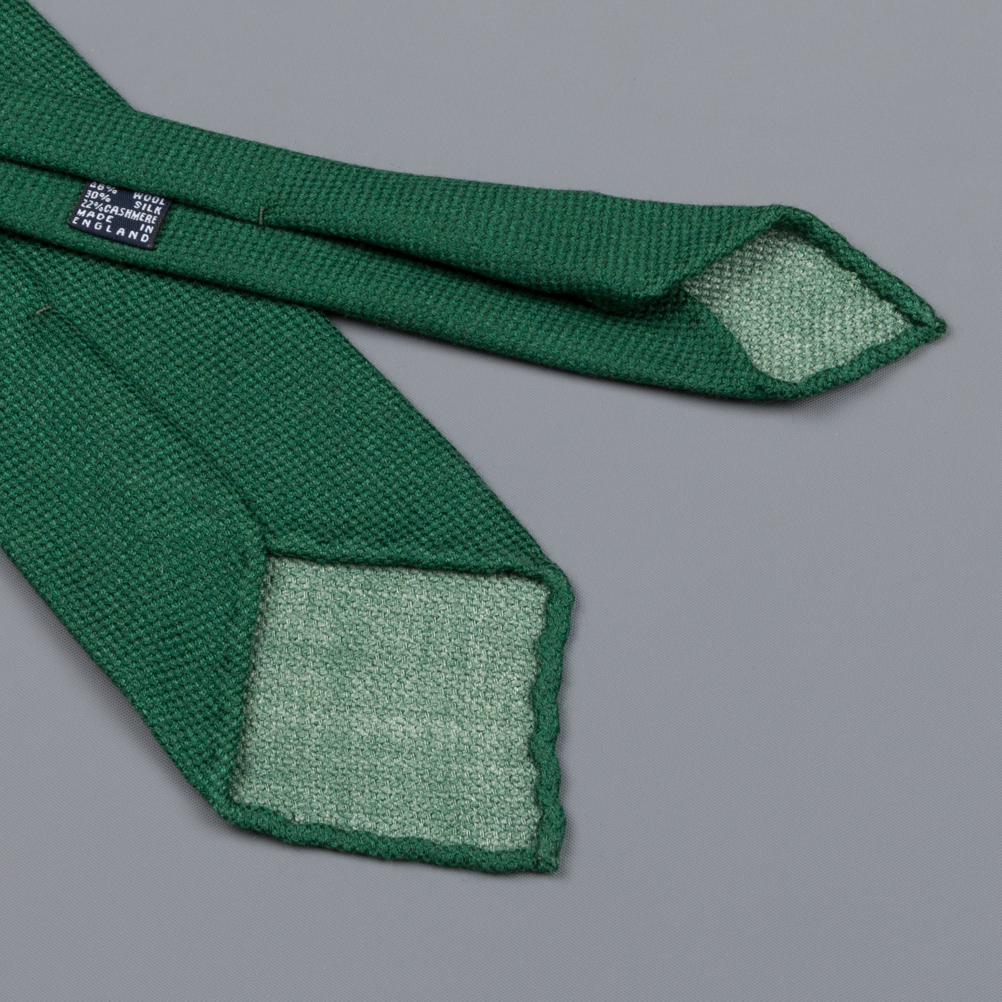Drake&#39;s untipped tie wool/cashmere/silk blend green