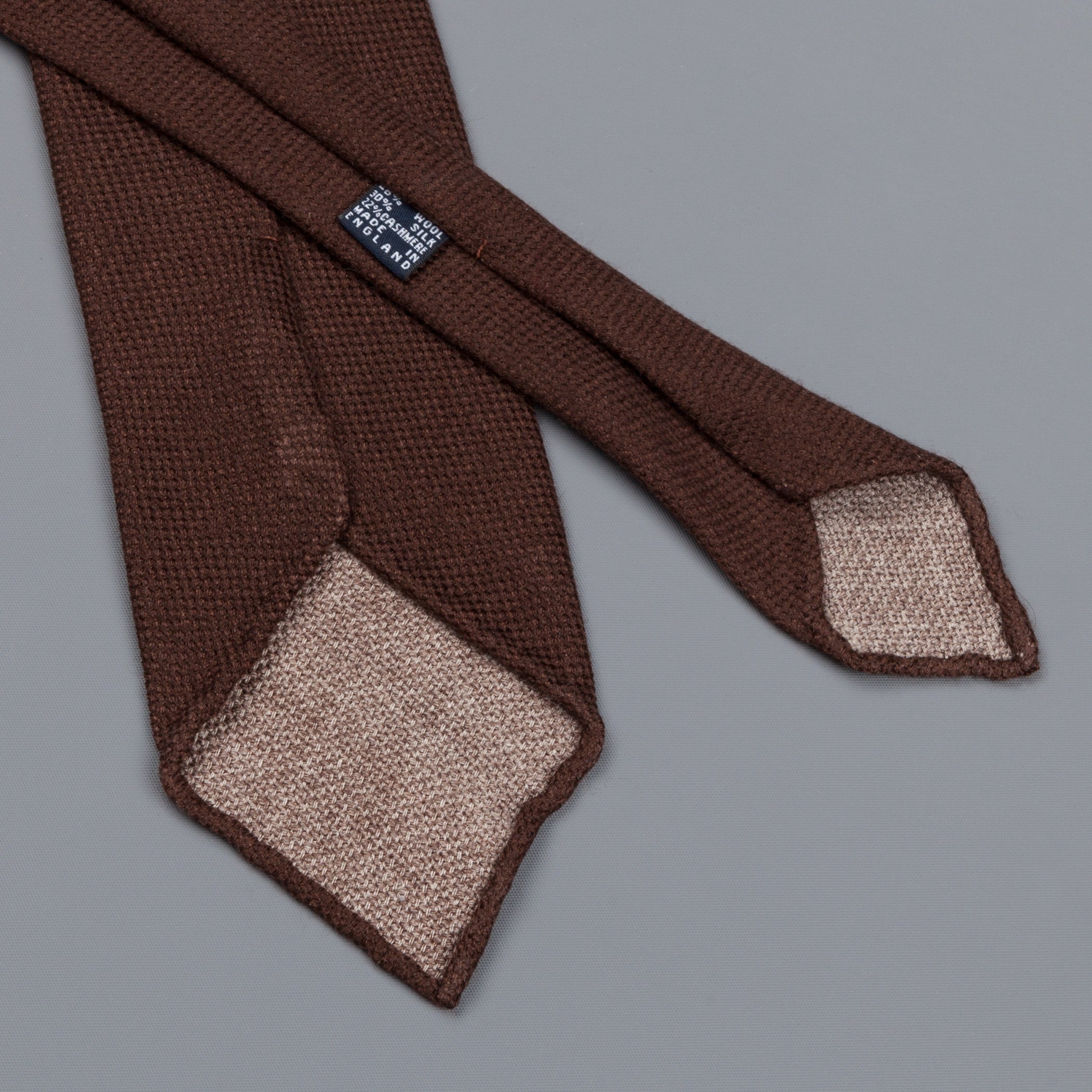 Drake&#39;s untipped tie wool/cashmere/silk blend brown