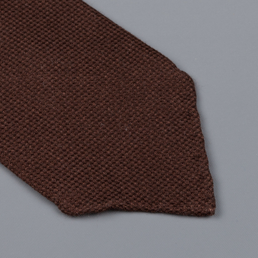 Drake's untipped tie wool/cashmere/silk blend brown – Frans Boone Store