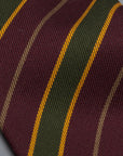 Drake's untipped club tie forest green stripe burgundy