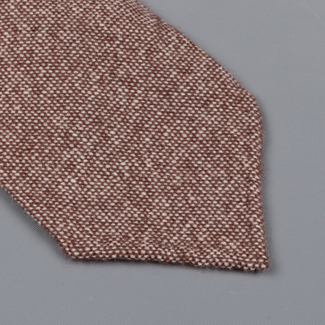 Drake's Cashmere Tie untipped & Pocket Square Match brown melange