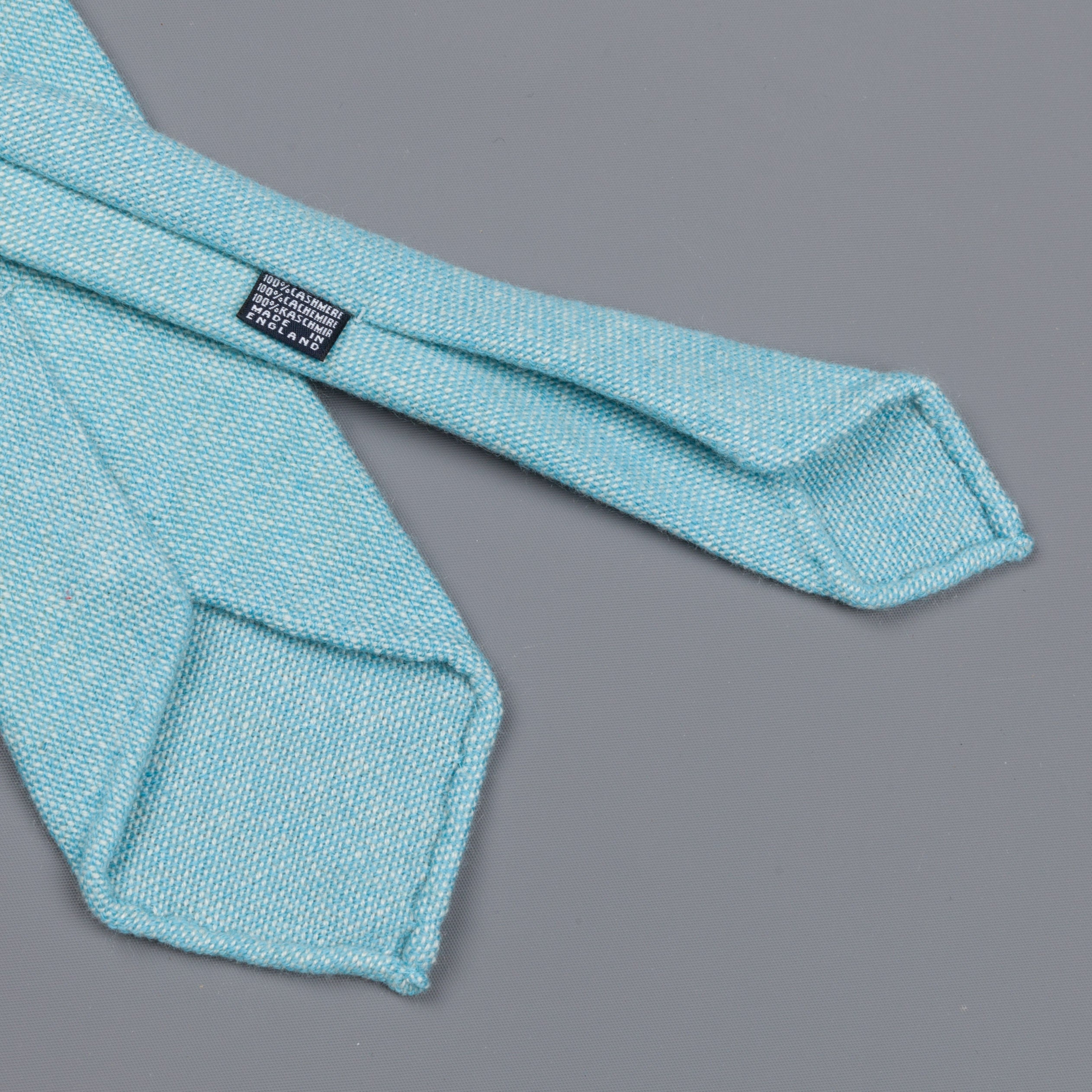 Drake&#39;s Cashmere Tie untipped turquoise melange